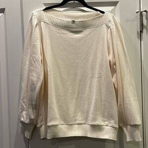 Loft ivory boatneck sweatshirt size XL NWT